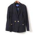 金ボタンダブルブレストコットンジャケット 38 バーバリーブルーレーベル 01000574 BURBERRY BLUE LABEL ネイビー レディース