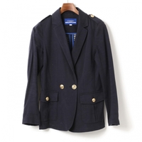 金ボタンダブルブレストコットンジャケット 38 バーバリーブルーレーベル 01000574 BURBERRY BLUE LABEL ネイビー レディース