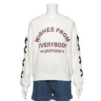 【54%OFF】袖レースアップロゴ入り裏毛トレーナー