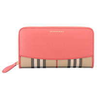 長財布 19×10.5×2.5cm バーバリー 46810 BURBERRY ピンク系×ベージュ系 メンズ