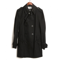 裏地チェックウエストベルト付トレンチコート M バーバリーブラックレーベル 69226 BURBERRY BLACK LABEL ブラック メンズ