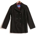 裏地ボーダーコットンPコート 38 バーバリーブルーレーベル 71070 BURBERRY BLUE LABEL ブラック レディース