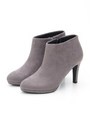 【ストレスフリー】バックビジューショートブーツ/GRAY