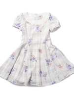 ミルキーチェックローズワンピース/グレー