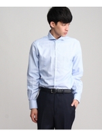 ホリゾンタルカラーピンオックスシャツ/ライトブルー(491)