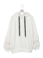 肩レースBIGパーカー/ホワイト