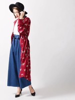 WEGO/花柄ガウンシャツワンピース