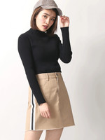 WEGO/サイドラインチノタイトミニスカート