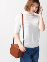 WEGO/シアー編みフリルハイネックニット