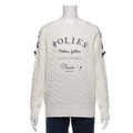 【50%OFF】ロゴ刺しゅう入り袖レースアップケーブルニット