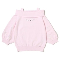 オフショルリブニット