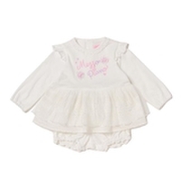【30%OFF】ロゴ刺しゅう入りお花モチーフつきチュニック×パンツセット