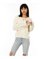 2WAYニットレースアップトップス/WHITE