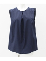 【Settimissimo】3Dタックデザインバックツイストブラウス/ネイビー(018)