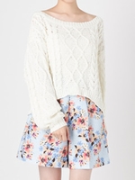 MIXケーブルニット/O.WHT