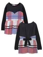 PLAID KNIT TOP/ネイビー