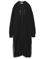 【emmi atelier】布帛コンビロングカーデ/BLK