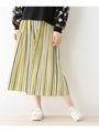 【すそくるっ】マルチストライプスカンツ/マスタード(333)