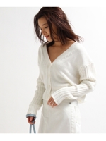 コットンバルキーニットカーディガン/ホワイト(002)