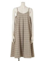 コビニャーチェックキャミワンピース/ベージュ