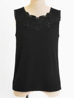 シアーフラワーレースタンク/ブラック
