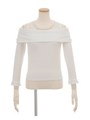 ネックレス付RIB TOPS/ホワイト