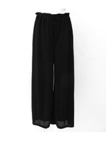 【Alluge】フリルウエストワイドパンツ/ブラック(027)