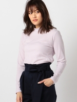 ボトルネックリブトップス/ラベンダー