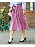 リボン付サーキュラースカート/ラズベリーピンク(073)