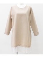 【Alluge】裾プリーツワンピース/ベージュ(005)