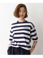 MARK GONZALES/マークゴンザレス別注 ボーダーTシャツ/ネイビー(193)