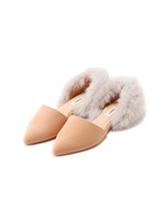 《BLANCHIC》ファーフラットシューズ/ベージュ(040)