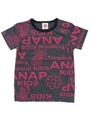 【ANAP KIDS】パインフラワーロゴ総柄杢Tシャツ/ダークグレー(028)