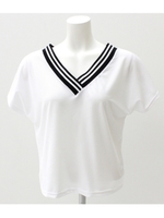 【Sandie anap】ラインリブメッシュドルマントップス/ホワイト(001)