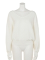 ルーズV/N Knit TOP/WHT