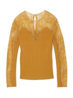 レースコンビニットプルオーバー/YEL