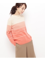 毛混マルチボーダーニット/ライトオレンジ(366)