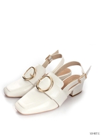 サークルモチーフバックストラップシューズ/WHITE