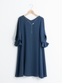 スリーブシフォンドレス/ブルー