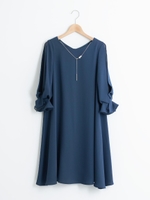 スリーブシフォンドレス/ブルー
