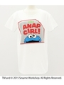 【ANAP GIRL】セサミストリートコラボクッキーモンスターTシャツ/ホワイト(001)