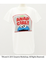 【ANAP GIRL】セサミストリートコラボクッキーモンスターTシャツ/ホワイト(001)