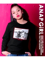 【ANAP GIRL】BOXガールフォト柄ロングTシャツ/ホワイト(001)