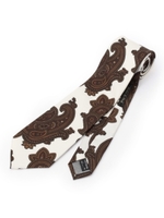 カネパプリントペイズリーネクタイ/ブラウン(143)