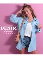 【anap mimpi】刺繍デニムシャツ/ライトブルー(038)