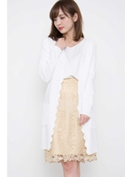 ◆スカラロングカーディガン/ホワイト(030)