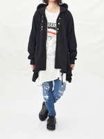 イレギュラーへムパーカー/ブラック