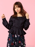 コルセット風ブラウス/ブラック