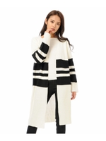 シンプルボーダーカーディガン/WHITE