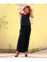 レーストップス×ワイドパンツセット/ブラック(027)